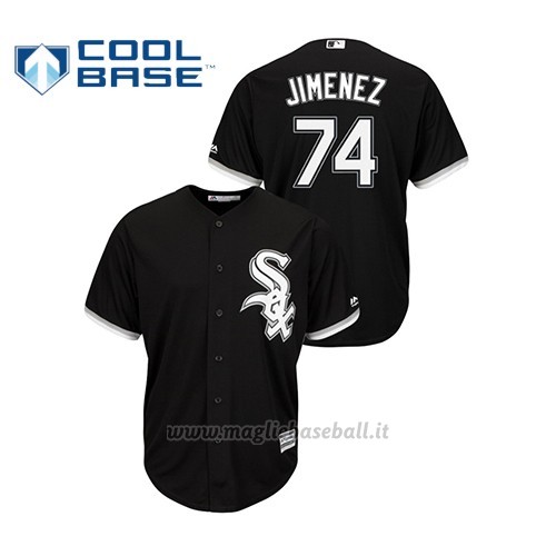 Maglia Baseball Hombre Chicago Bianco Sox 74 Eloy Jimenez Cool Base Majestic Alternato Nero